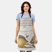 Vintage Chic Calligraphy butterfly Print エプロン (着用した状態)