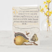 Vintage Chic Calligraphy butterfly Print カード (黄色い花)