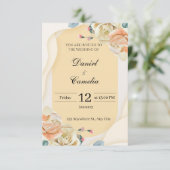 Vintage Chic Fall Flowers Wedding Invite サンキューカード (スタンド正面)