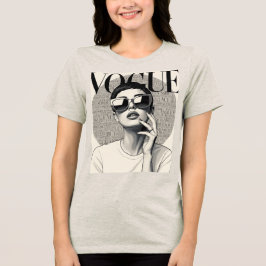 Vintage Chic Fashion Silhouette - Audrey Style トライブレンドＴシャツ