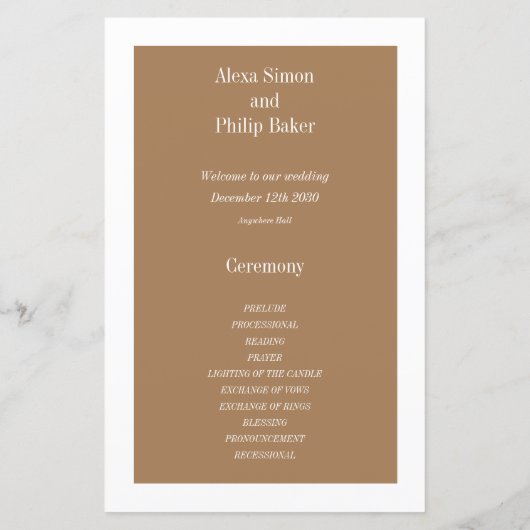 Vintage Chic Photo Wedding programs (裏面)