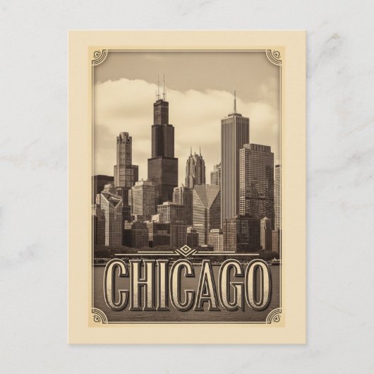 vintage chicago city ポストカード (正面)