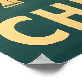 Vintage Chicago skyline, lake Michigan sailboat ポスター (角)