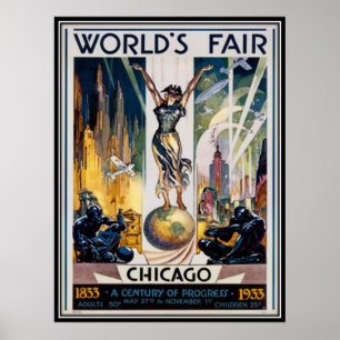 Vintage Chicago, USA - ポスター