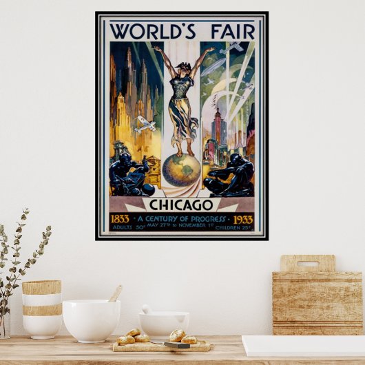 Vintage Chicago, USA - ポスター (キッチン)