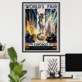 Vintage Chicago, USA - ポスター (ホームオフィス)