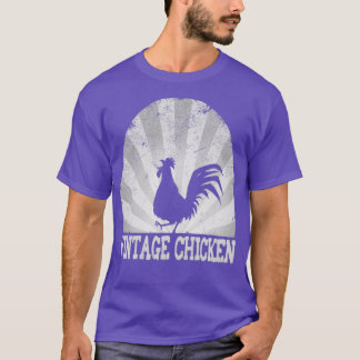 Vintage Chicken Design grey Triblend Tシャツ