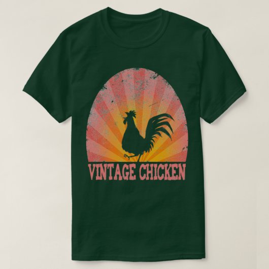 Vintage Chicken Design red Triblend Tシャツ (デザイン正面)