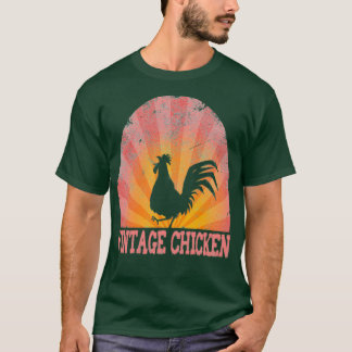 Vintage Chicken Design red Triblend Tシャツ
