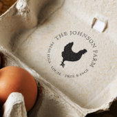 Vintage Chicken Silhouette Personalized Egg ラバースタンプ