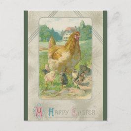 Vintage Chickens on a Farm Easter ポストカード