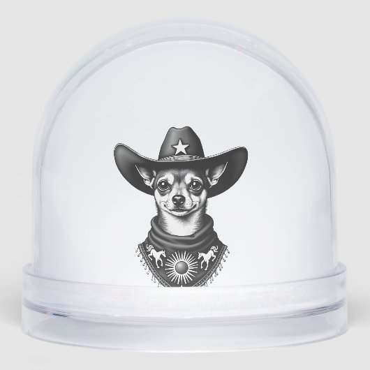 Vintage Chihuahua Cowboy Engraving Style Western D (正面)
