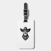 Vintage Chihuahua Cowboy Engraving Style Western D ラゲッジタグ (正面縦)
