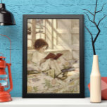 Vintage Child Reading a Book, Jessie Willcox Smith ポスター<br><div class="desc">Vintage illustration children image featuring a girl child reading a book by a window. Picture Books in Winter,  from A Garden of Verses by Jessie Willcox Smith. A classic book of children's poems and poetry.</div>