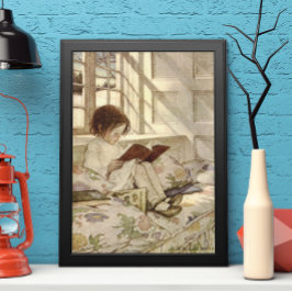 Vintage Child Reading a Book, Jessie Willcox Smith ポスター