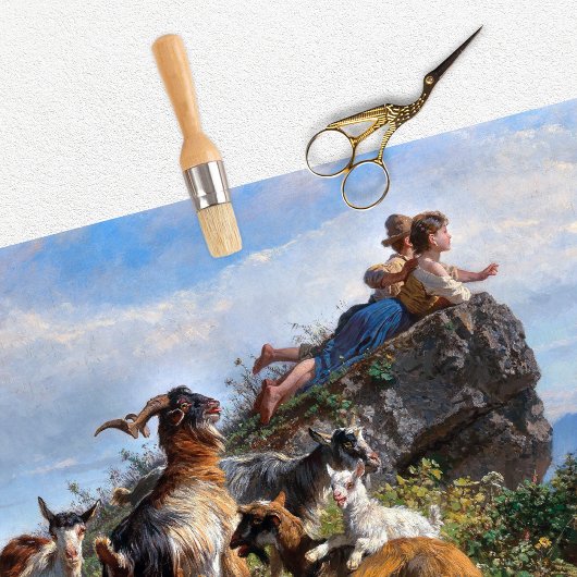 Vintage Children Goats Tissue Paper 薄葉紙