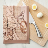 Vintage Children Reading cozy Illustration  キッチンタオル (四つ折り)