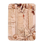 Vintage Children Reading cozy Illustration  マグネット (縦)