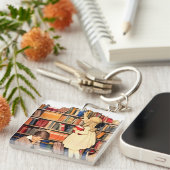 Vintage Children Reading Library Books キーホルダー (正面右)