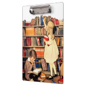 Vintage Children Reading Library Books クリップボード (左)