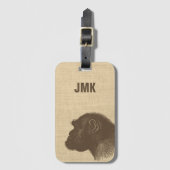 Vintage Chimpanzee Illustration Personalized ラゲッジタグ (正面縦)