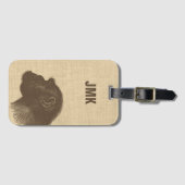 Vintage Chimpanzee Illustration Personalized ラゲッジタグ (正面横)