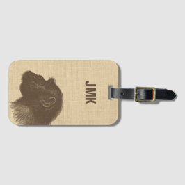 Vintage Chimpanzee Illustration Personalized ラゲッジタグ