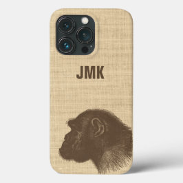 Vintage Chimpanzee Illustration Personalized  iPhone 13 Proケース