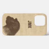 Vintage Chimpanzee Illustration Personalized  Case-Mate iPhoneケース (裏面 (横))