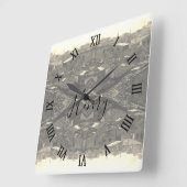 Vintage China Canton city スクエア壁時計 (傾斜)