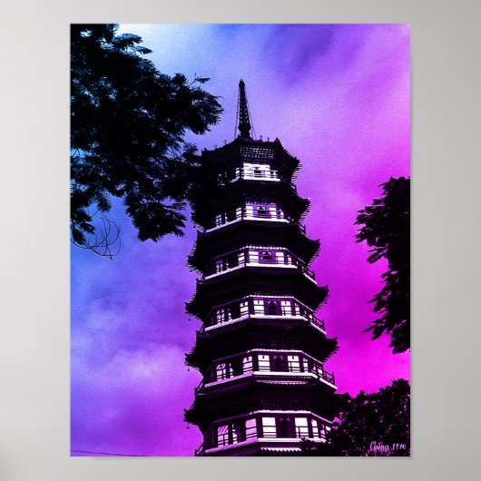 Vintage China Canton the flowery pagoda ポスター (正面)