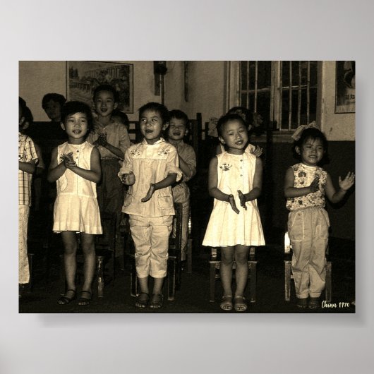 Vintage China Changsha childcare ポスター (正面)