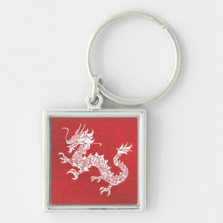 Vintage Chinese Dragon Tribal Emblem Red キーホルダー