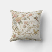 Vintage Chinese Floral Pattern with Hummingbird クッション (裏面)