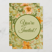 Vintage Chinese Ornament Jones Flowers   招待状 (正面/裏面)