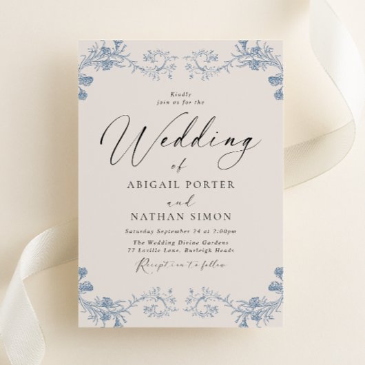 Vintage Chinoiserie Classic Wedding 招待状