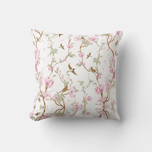 Vintage Chinoiserie Floral クッション (正面)