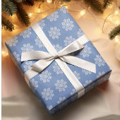 Vintage Chinoiserie Holiday Blue White Snowflakes ラッピングペーパー