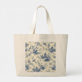 Vintage Chinoiserie Pagoda Elegant Tote Bag ラージトートバッグ