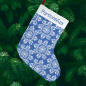 Vintage Chinoiserie Style Blue White Snowflakes クッション