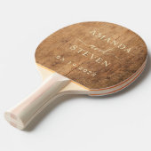 Vintage Chopping Block Couple Names with Wedding 卓球ラケット (正面アングル)