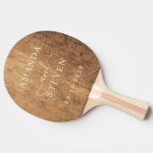 Vintage Chopping Block Couple Names with Wedding 卓球ラケット (横)