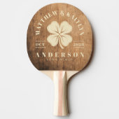 Vintage Chopping Block Irish Clover Wedding Crest 卓球ラケット (裏面)