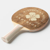 Vintage Chopping Block Irish Clover Wedding Crest 卓球ラケット (正面アングル)