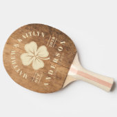 Vintage Chopping Block Irish Clover Wedding Crest 卓球ラケット (横)