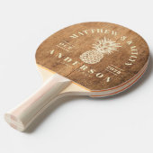 Vintage Chopping Block Tropical Pineapple Wedding 卓球ラケット (正面アングル)