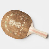 Vintage Chopping Block Tropical Pineapple Wedding 卓球ラケット (横)