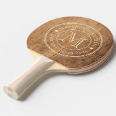 Vintage Chopping Block Wedding Monogram 卓球ラケット (正面アングル)