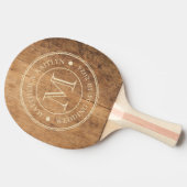 Vintage Chopping Block Wedding Monogram 卓球ラケット (横)