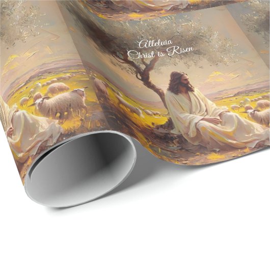Vintage Christ is Risen Easter Christian Religious ラッピングペーパー (ロールコーナー)